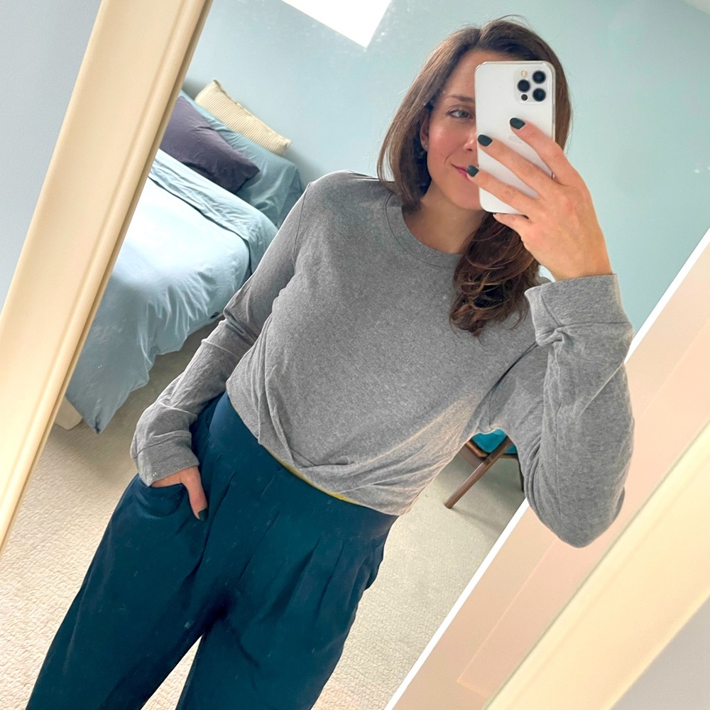 RtA Jesse Dark Heather - long sleeve crop top